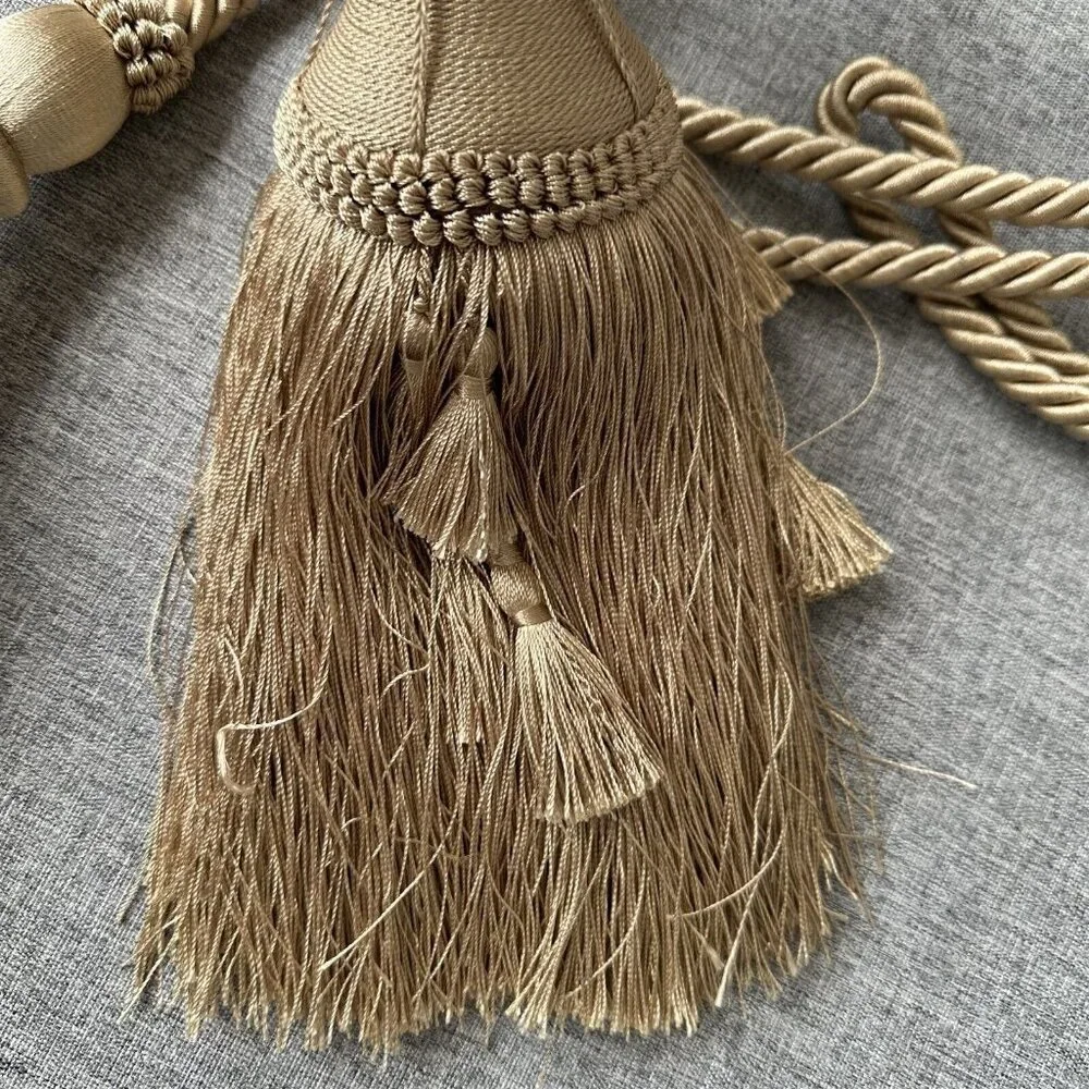Set of 2 Curtain TiebackTASSEL Rope Cord Gold Thick